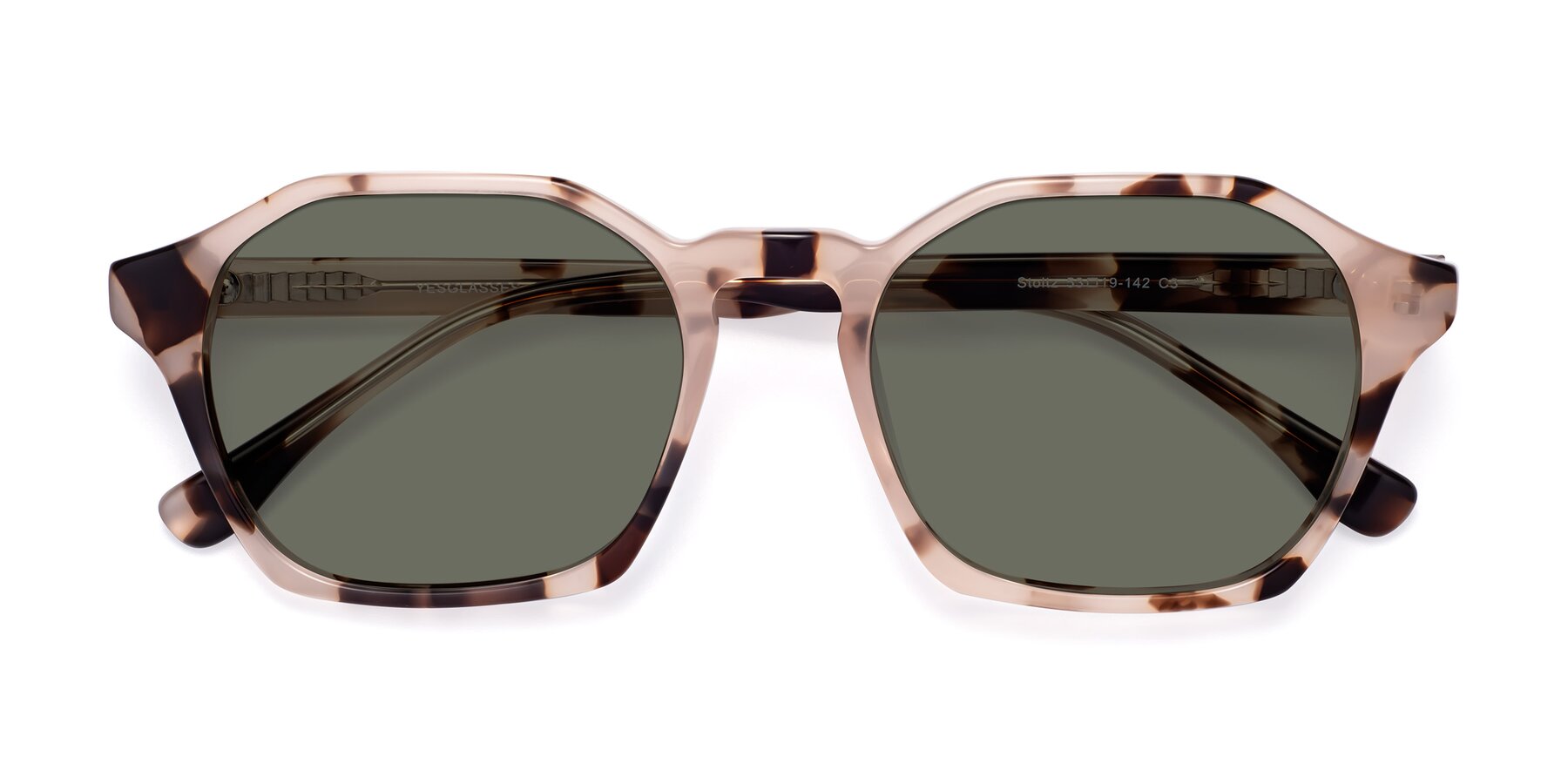 Folded Front of Stoltz in Leopard-Print with Gray Polarized Lenses