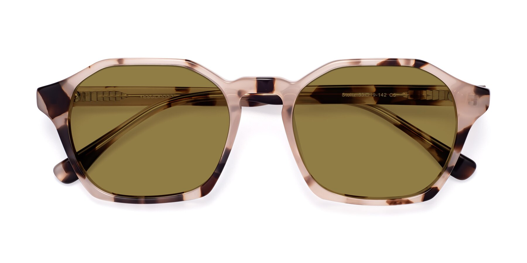 Folded Front of Stoltz in Leopard-Print with Brown Polarized Lenses