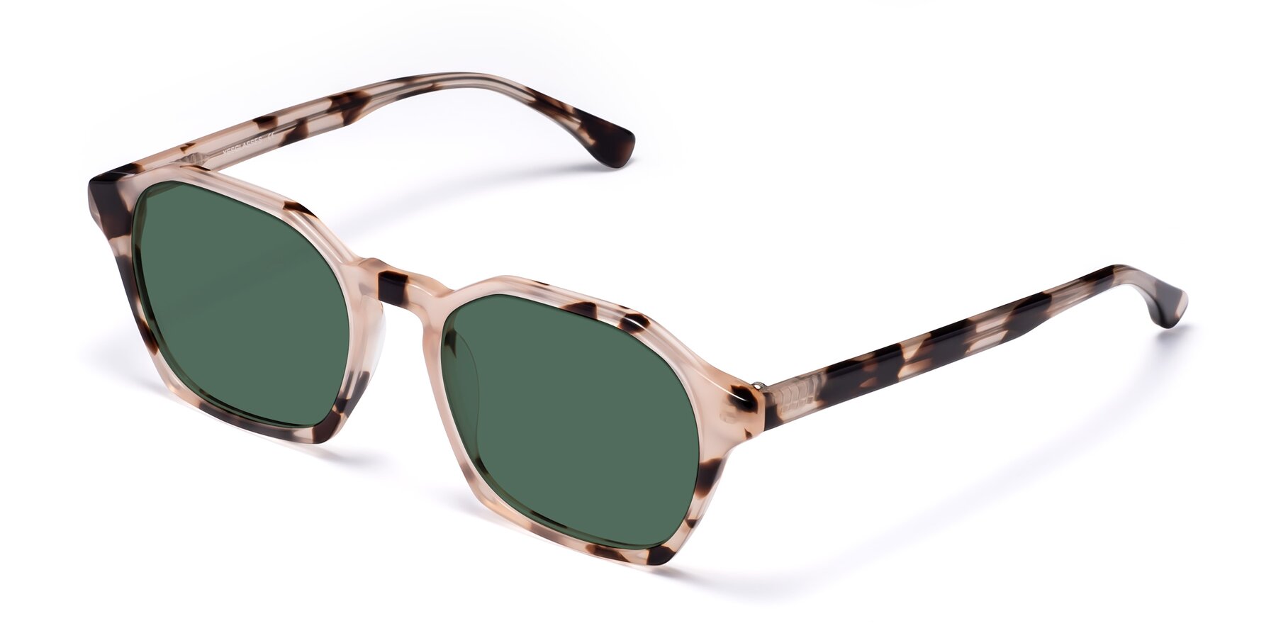 Angle of Stoltz in Leopard-Print with Green Polarized Lenses