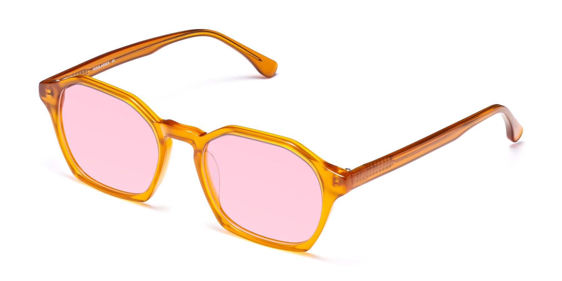 Angle of Stoltz in Brown with Light Pink Tinted Lenses