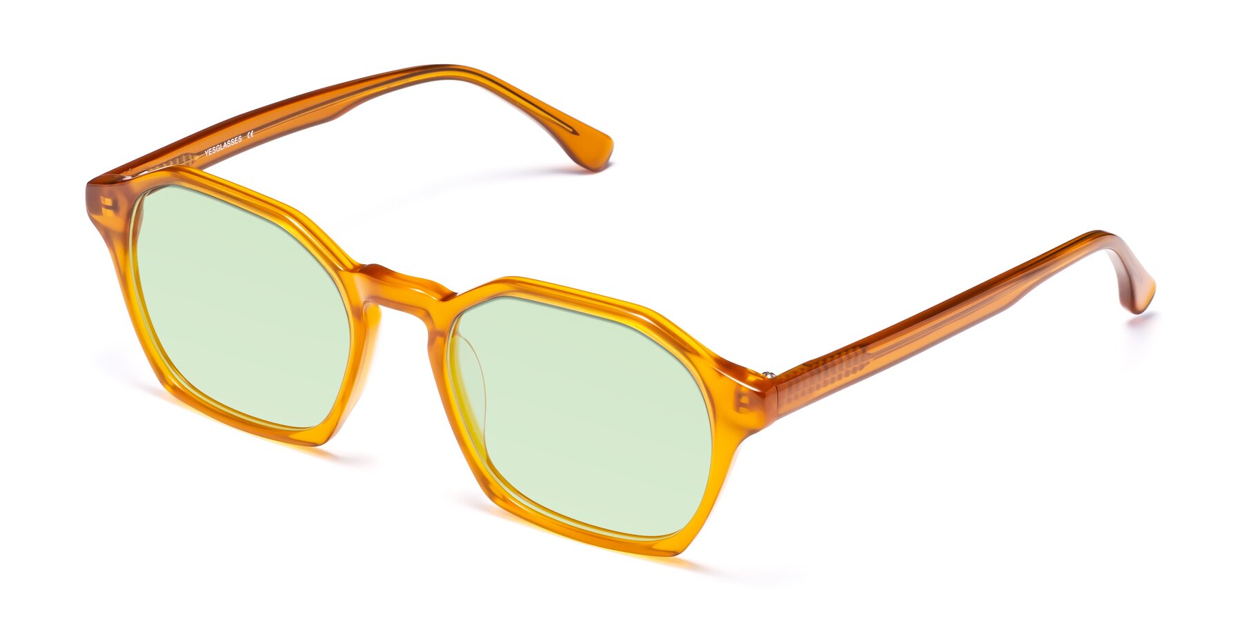Angle of Stoltz in Brown with Light Green Tinted Lenses