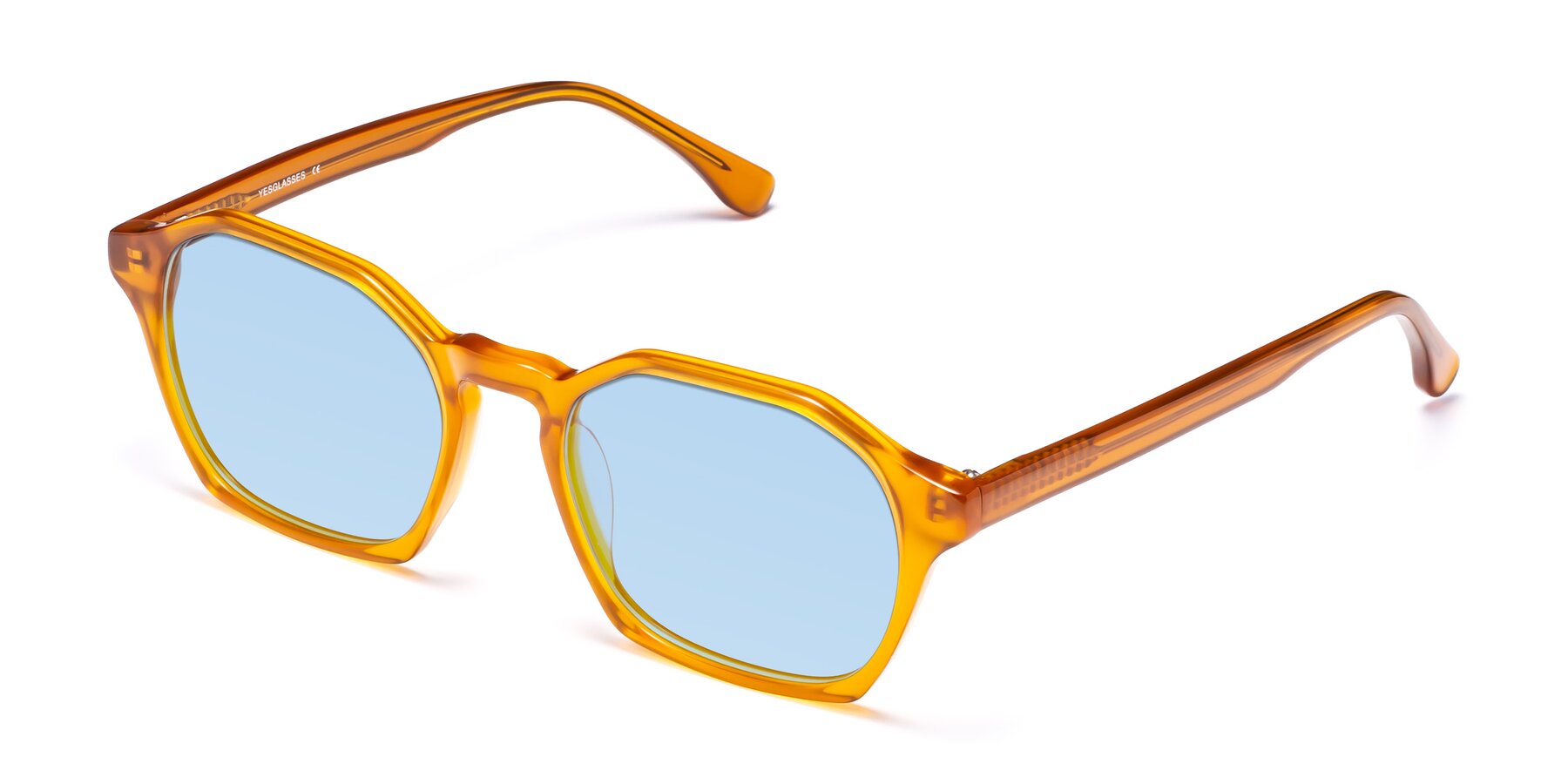 Angle of Stoltz in Brown with Light Blue Tinted Lenses