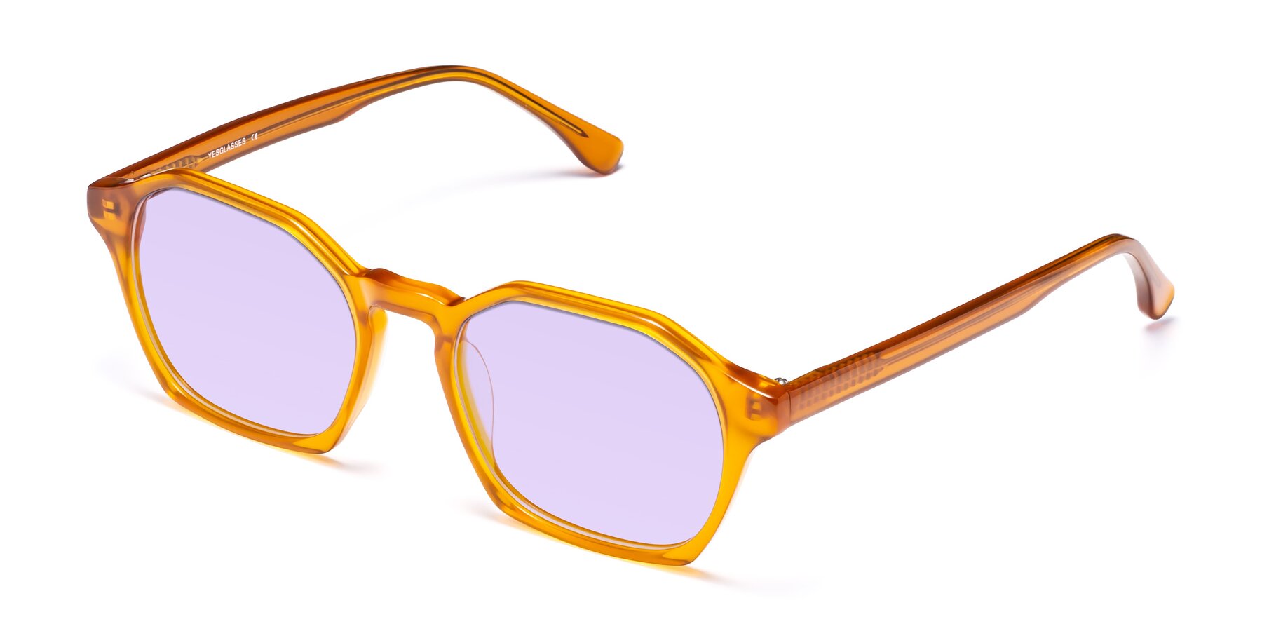 Angle of Stoltz in Brown with Light Purple Tinted Lenses