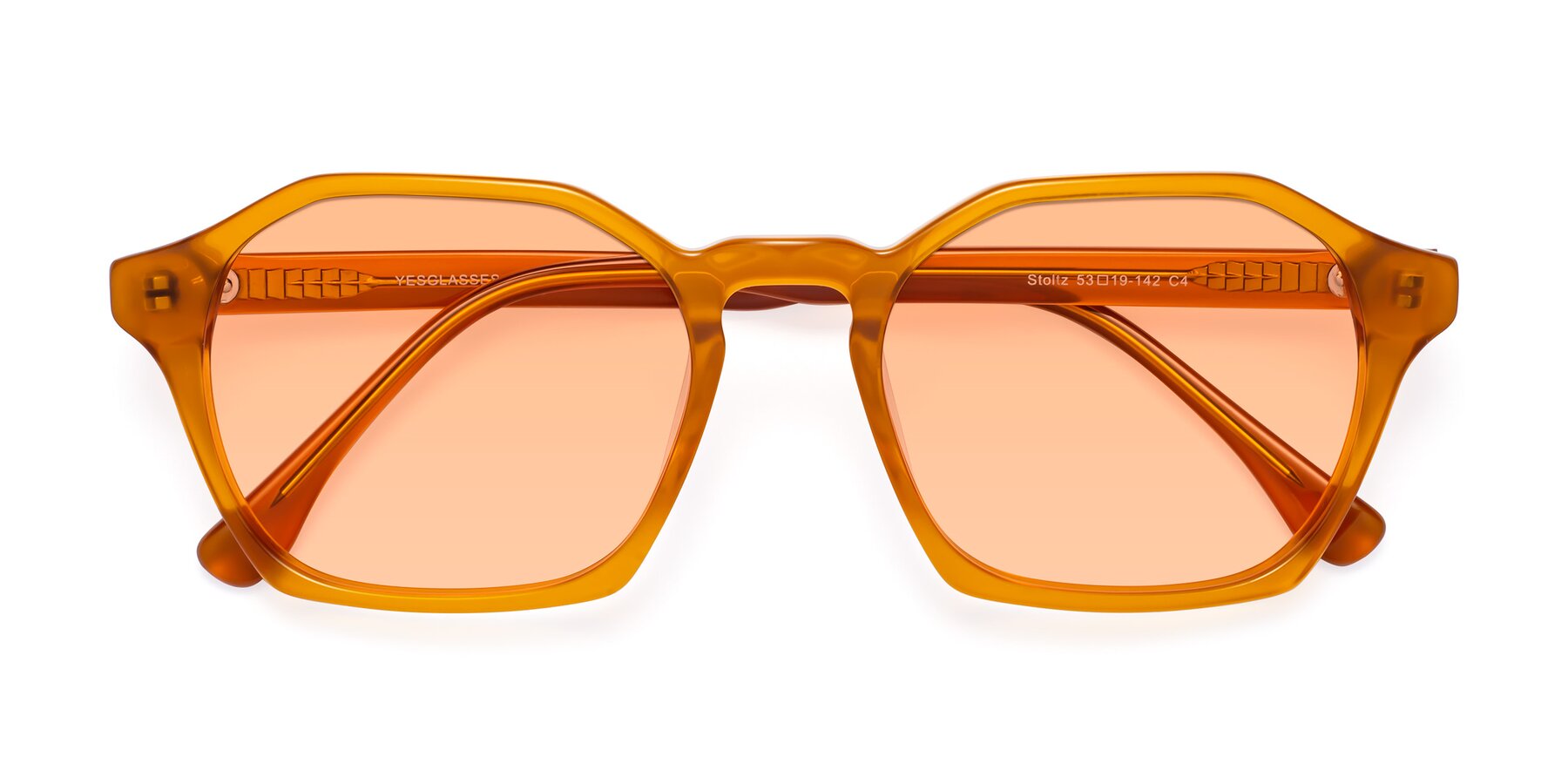 Folded Front of Stoltz in Brown with Light Orange Tinted Lenses