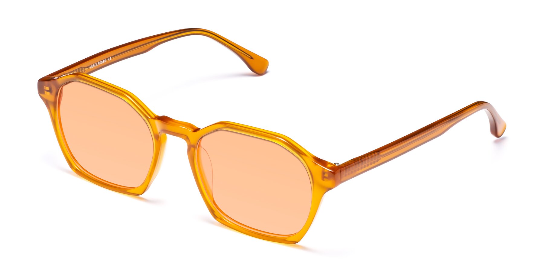 Angle of Stoltz in Brown with Light Orange Tinted Lenses