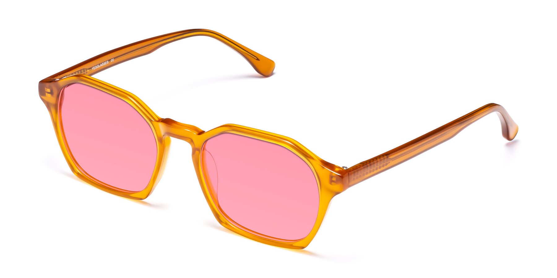Angle of Stoltz in Brown with Pink Tinted Lenses