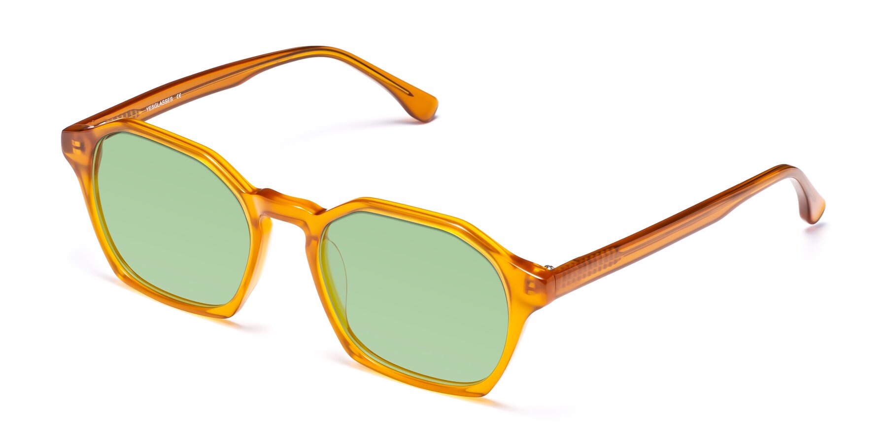 Angle of Stoltz in Brown with Medium Green Tinted Lenses