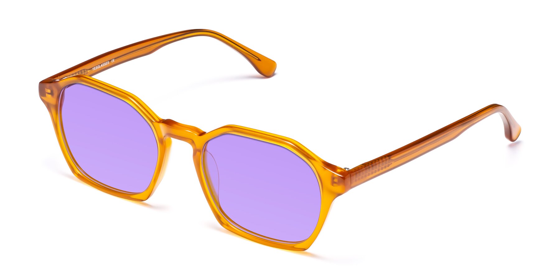 Angle of Stoltz in Brown with Medium Purple Tinted Lenses