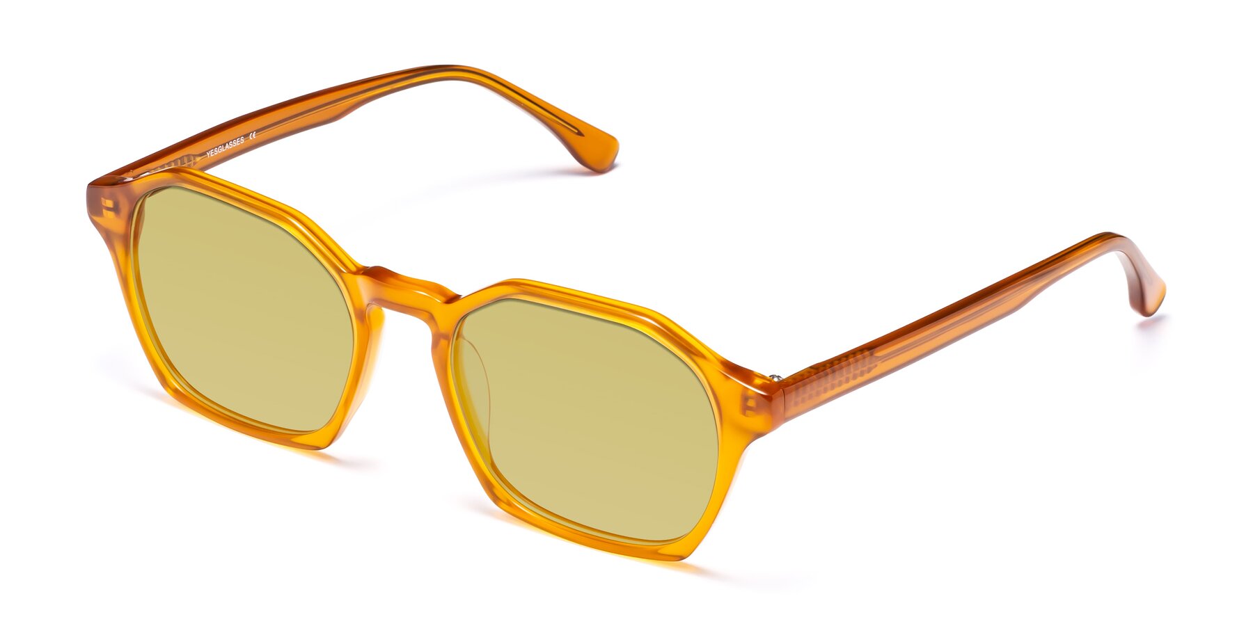 Angle of Stoltz in Brown with Medium Champagne Tinted Lenses