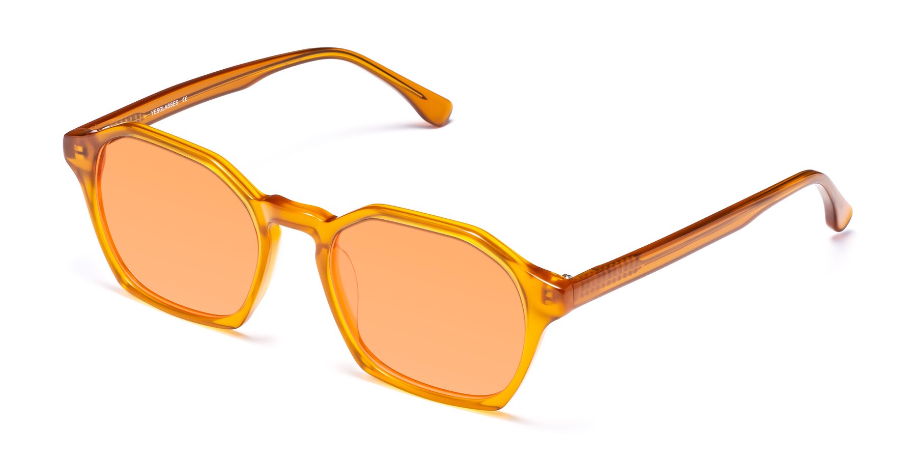 Angle of Stoltz in Brown with Medium Orange Tinted Lenses