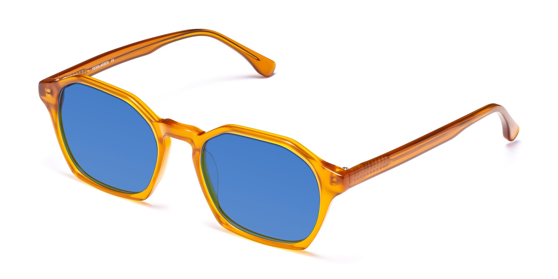 Angle of Stoltz in Brown with Blue Tinted Lenses