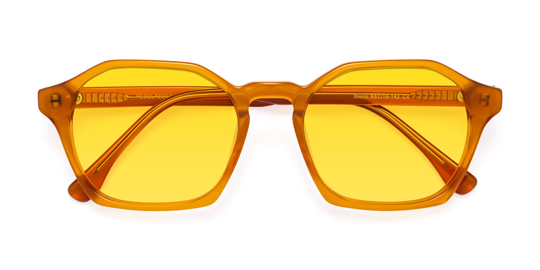 Folded Front of Stoltz in Brown with Yellow Tinted Lenses
