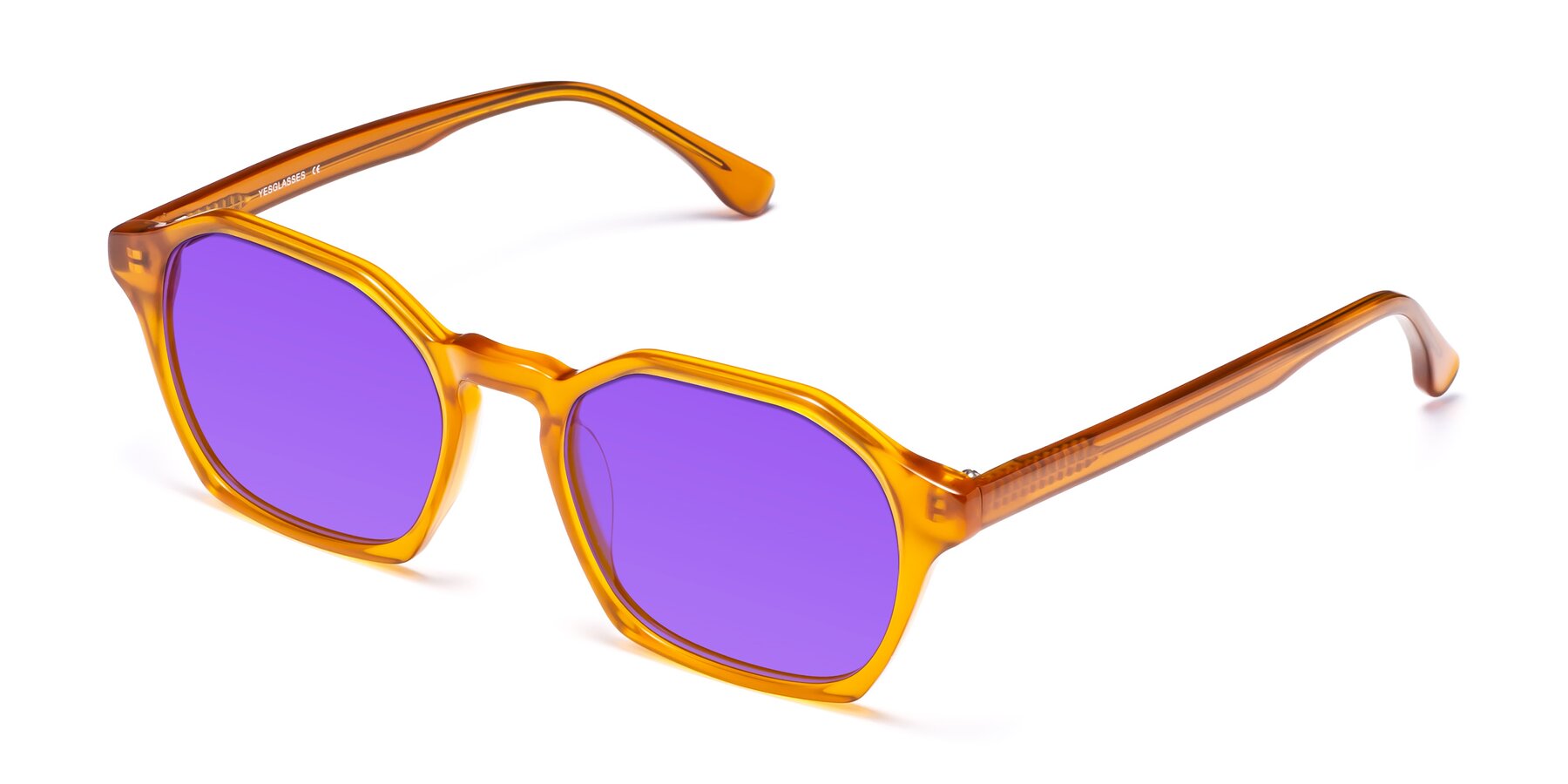 Angle of Stoltz in Brown with Purple Tinted Lenses