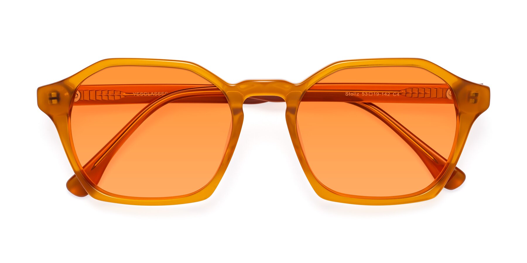Folded Front of Stoltz in Brown with Orange Tinted Lenses