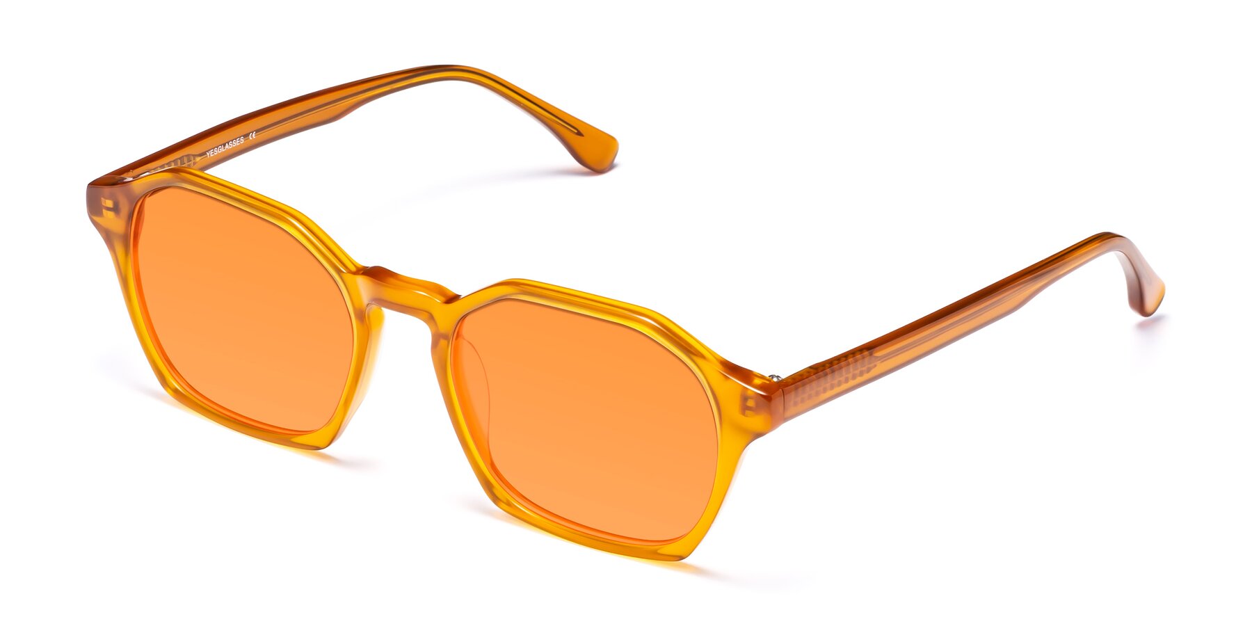 Angle of Stoltz in Brown with Orange Tinted Lenses