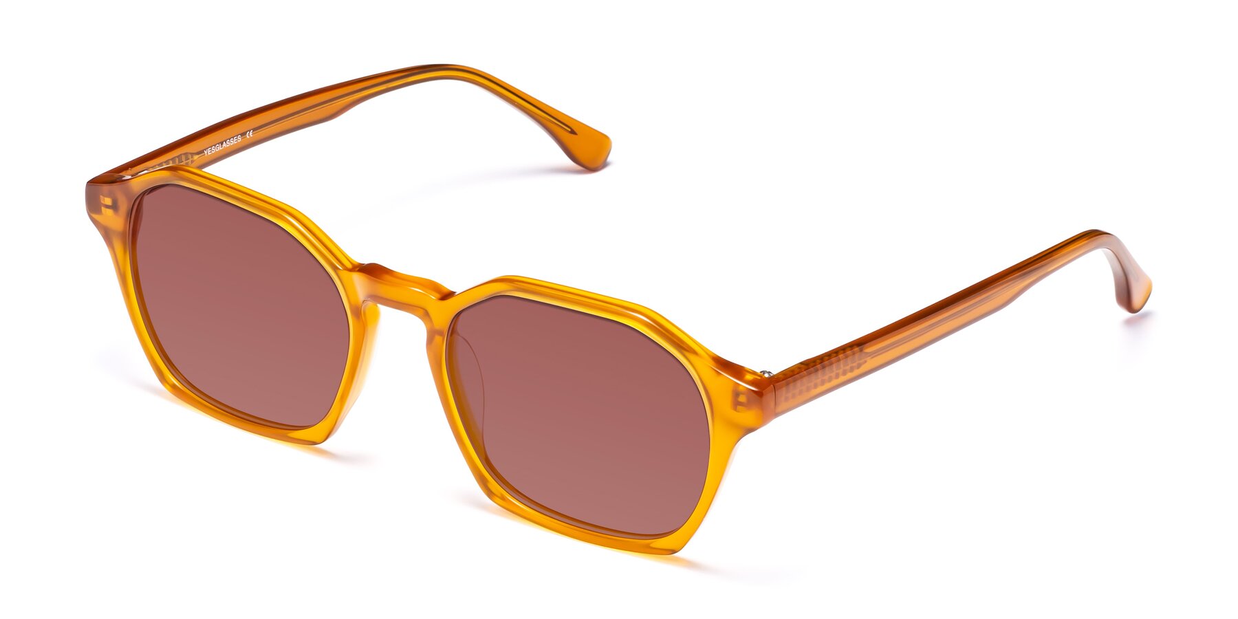 Angle of Stoltz in Brown with Garnet Tinted Lenses