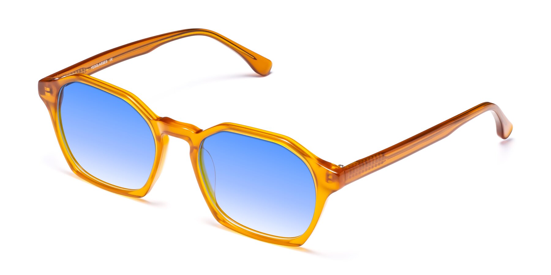 Angle of Stoltz in Brown with Blue Gradient Lenses