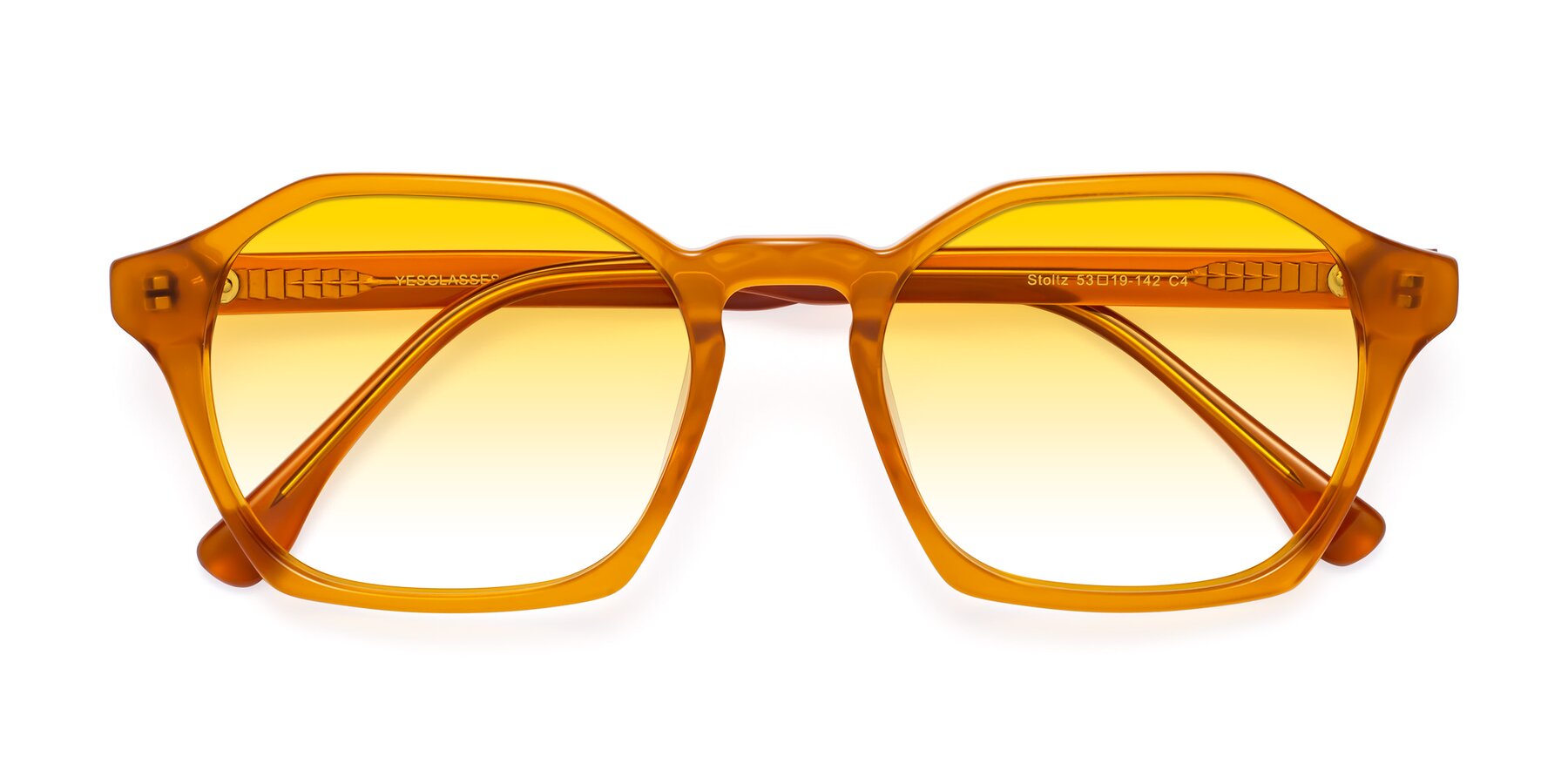 Folded Front of Stoltz in Brown with Yellow Gradient Lenses