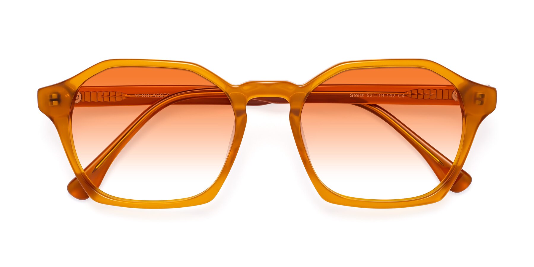 Folded Front of Stoltz in Brown with Orange Gradient Lenses