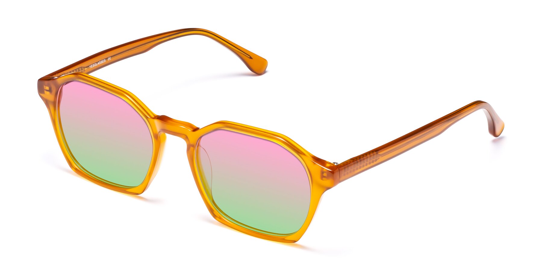 Angle of Stoltz in Brown with Pink / Green Gradient Lenses