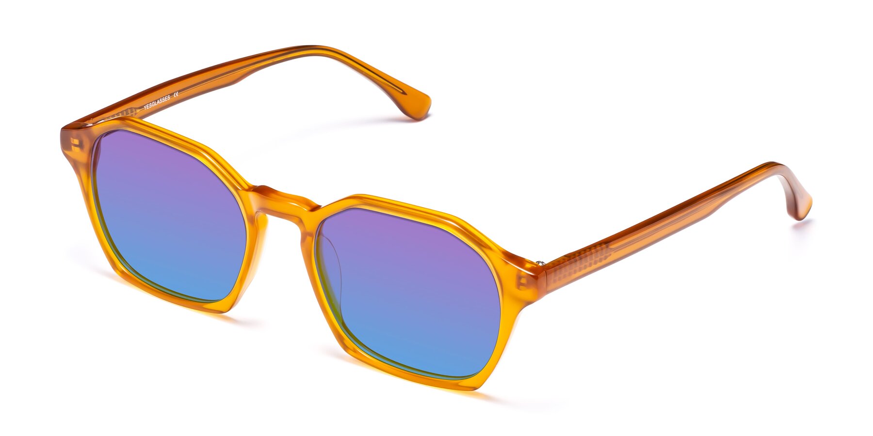 Angle of Stoltz in Brown with Purple / Blue Gradient Lenses