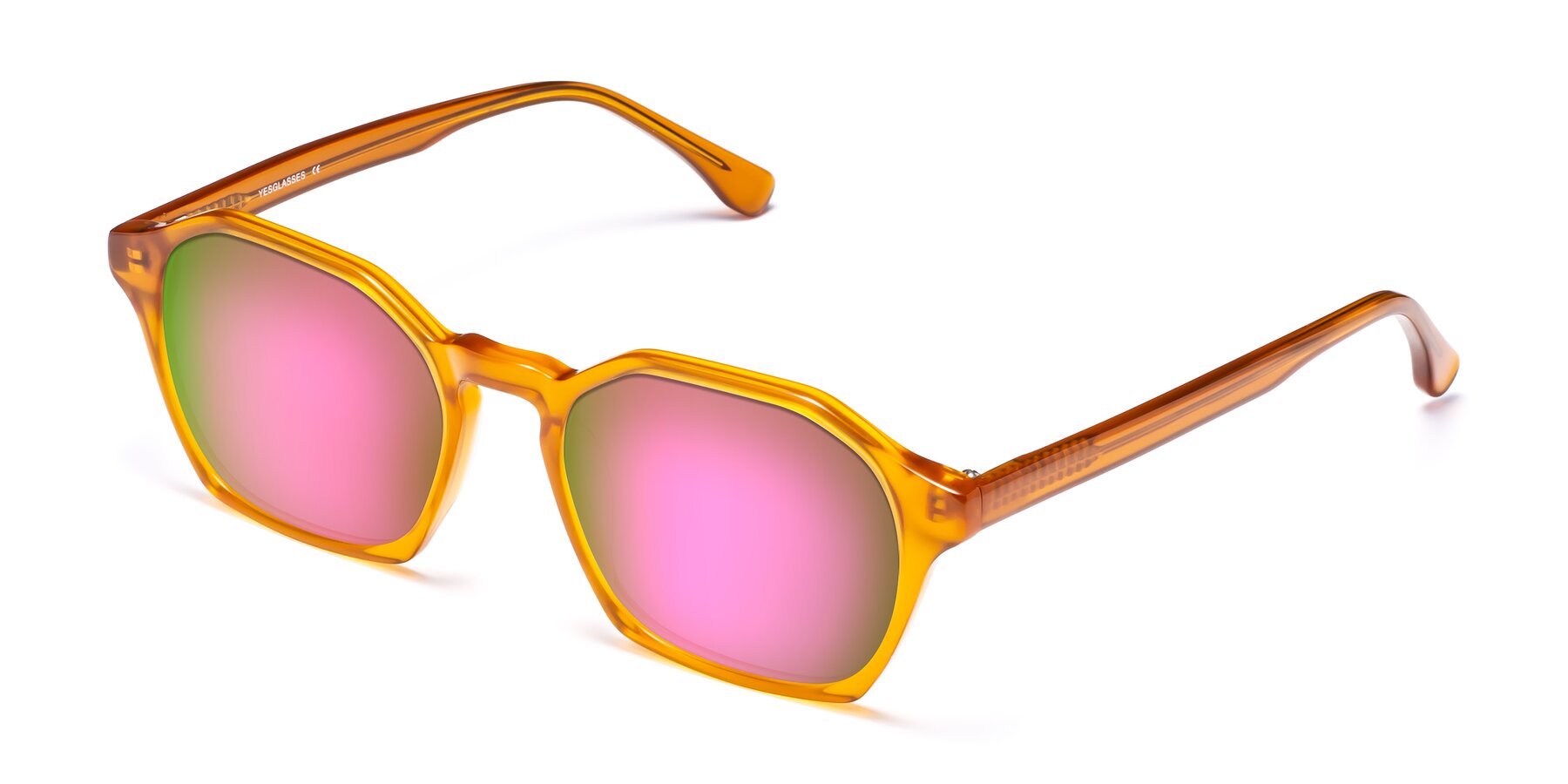 Angle of Stoltz in Brown with Pink Mirrored Lenses