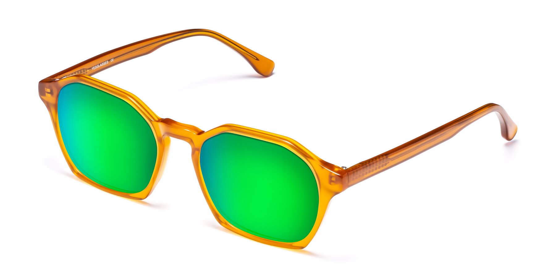 Angle of Stoltz in Brown with Green Mirrored Lenses