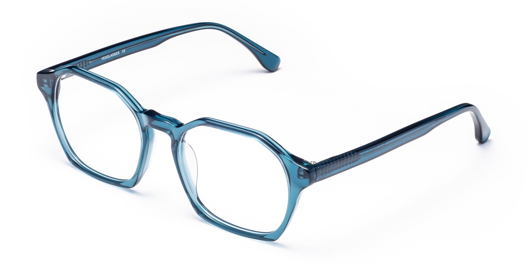 Angle of Stoltz in Ink Blue with Clear Eyeglass Lenses