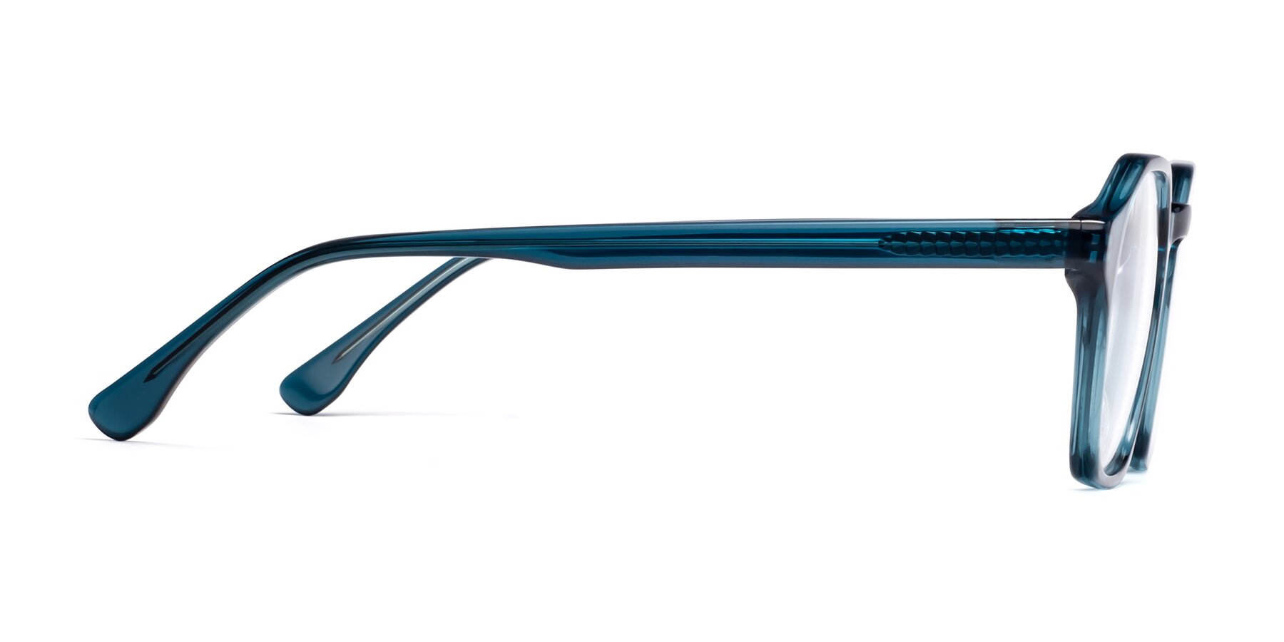 Side of Stoltz in Ink Blue with Clear Blue Light Blocking Lenses