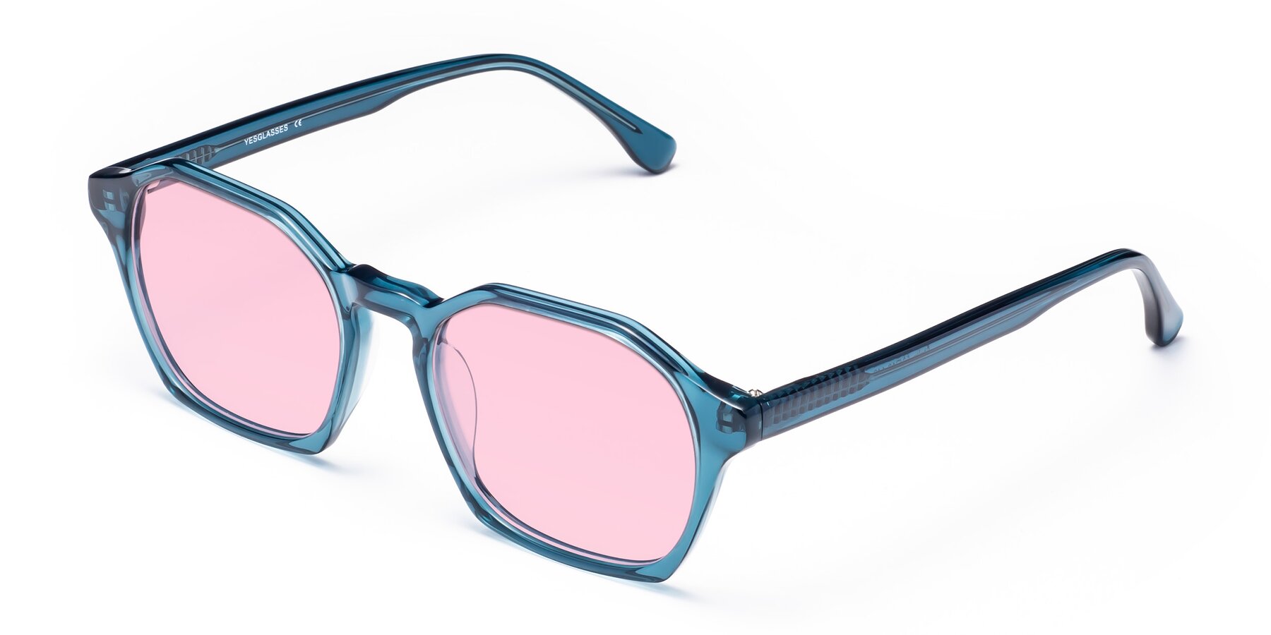Angle of Stoltz in Ink Blue with Light Pink Tinted Lenses