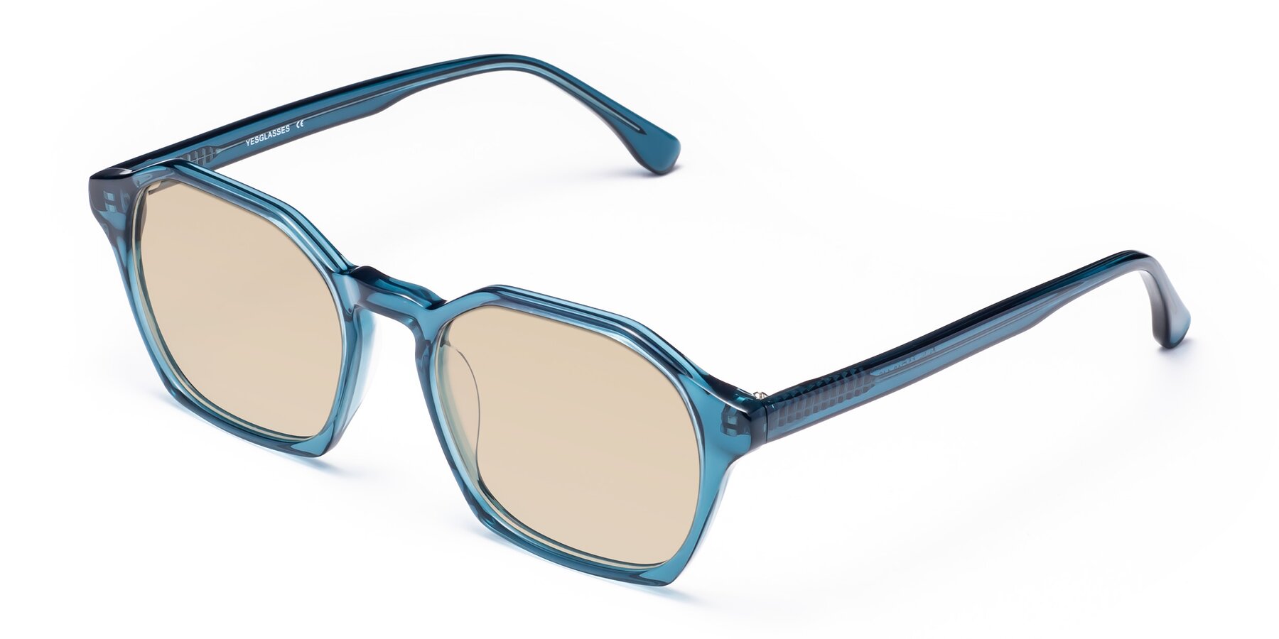 Angle of Stoltz in Ink Blue with Light Brown Tinted Lenses