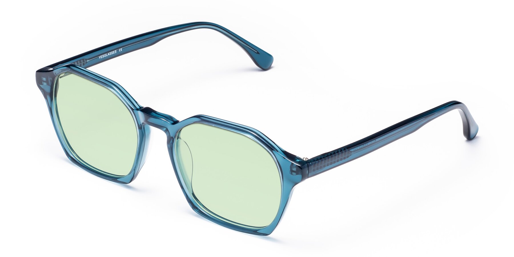 Angle of Stoltz in Ink Blue with Light Green Tinted Lenses
