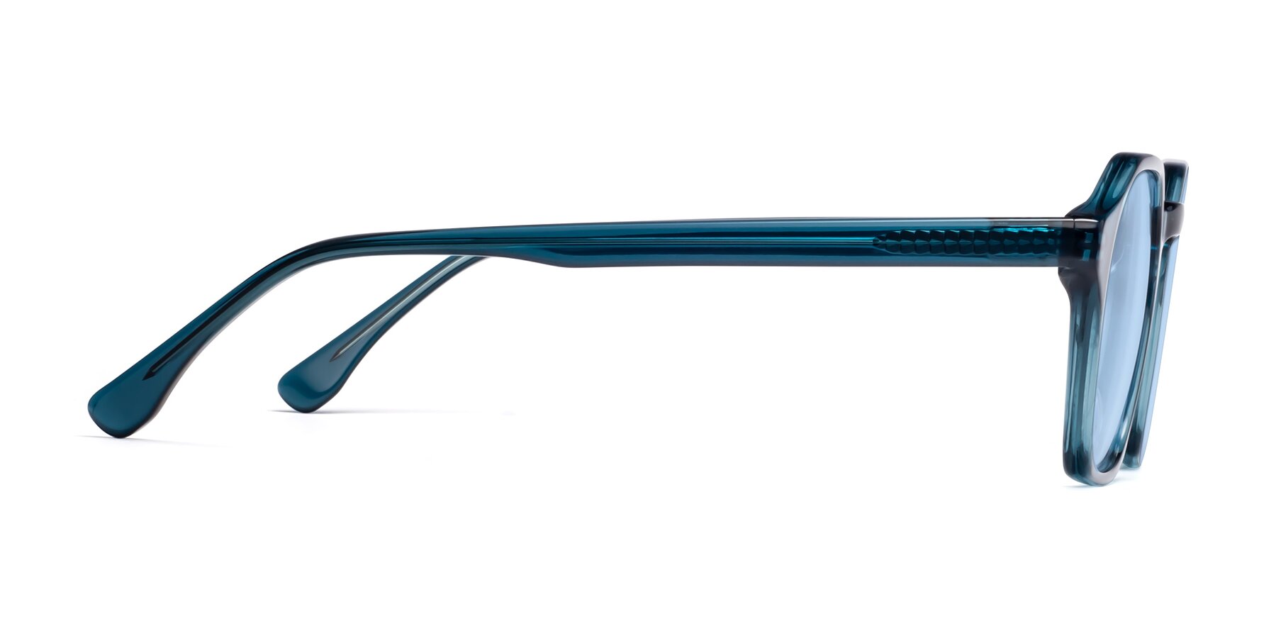Side of Stoltz in Ink Blue with Light Blue Tinted Lenses