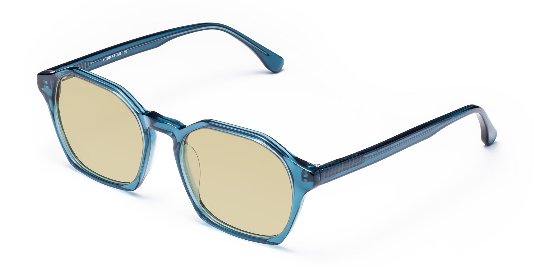 Angle of Stoltz in Ink Blue with Light Champagne Tinted Lenses