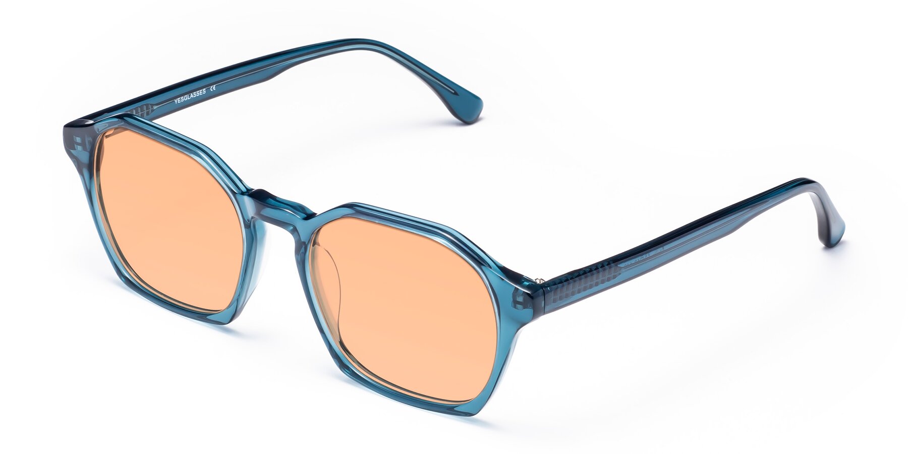 Angle of Stoltz in Ink Blue with Light Orange Tinted Lenses