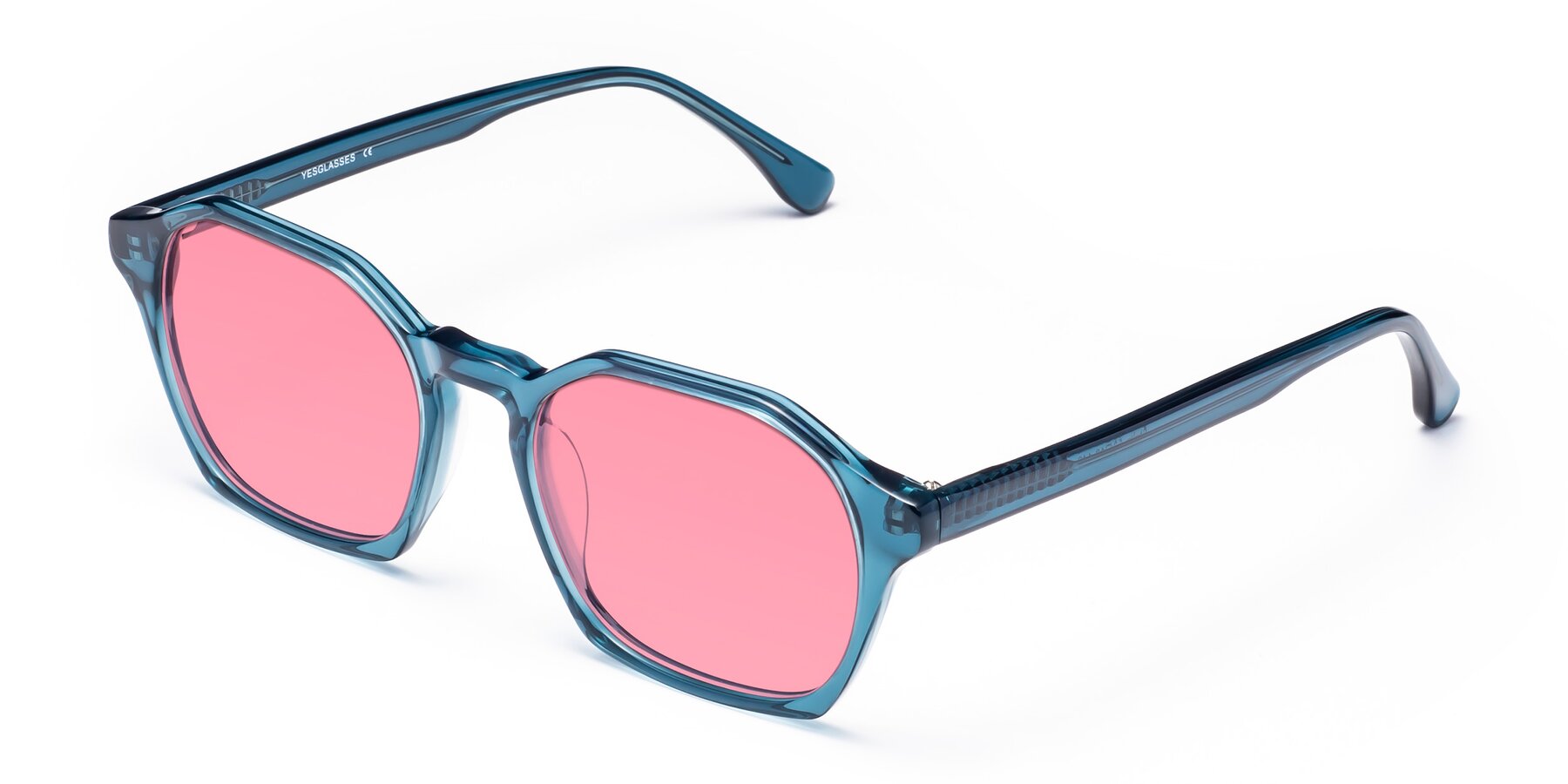 Angle of Stoltz in Ink Blue with Pink Tinted Lenses