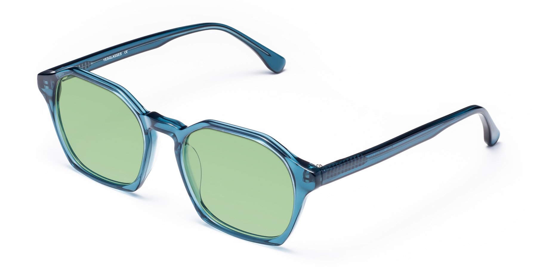 Angle of Stoltz in Ink Blue with Medium Green Tinted Lenses