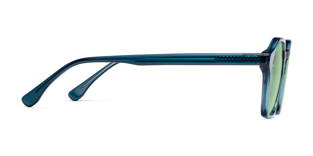 Ink Blue Retro-Vintage Geometric Full-Rim Tinted Sunglasses with Medium ...