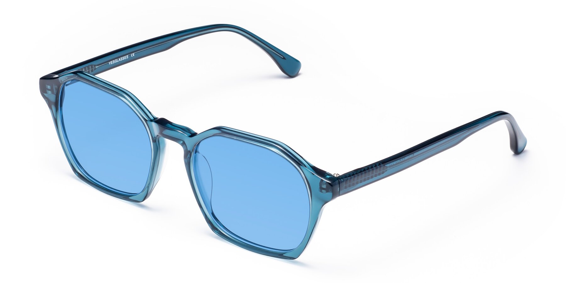Angle of Stoltz in Ink Blue with Medium Blue Tinted Lenses