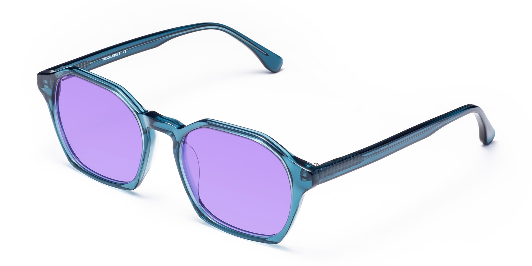 Angle of Stoltz in Ink Blue with Medium Purple Tinted Lenses
