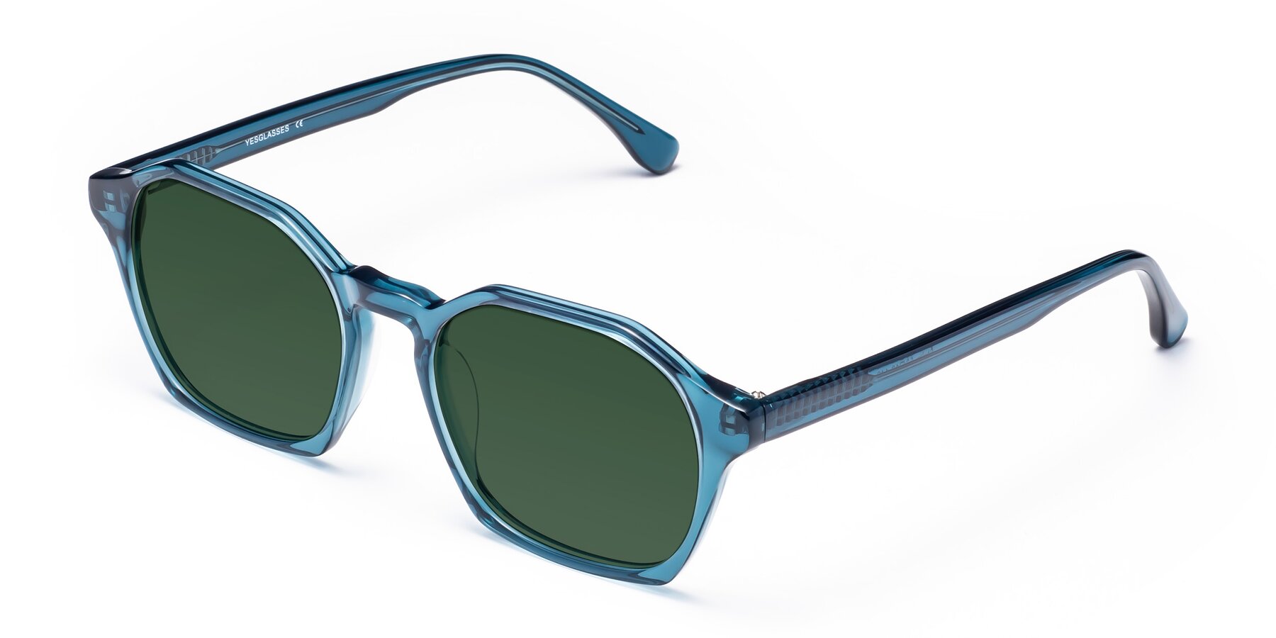 Angle of Stoltz in Ink Blue with Green Tinted Lenses