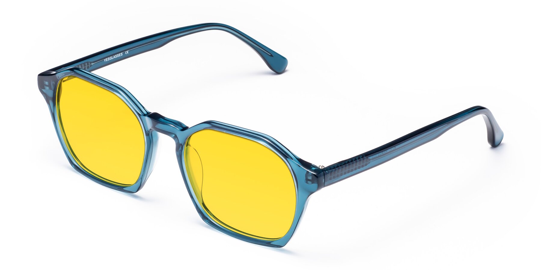 Angle of Stoltz in Ink Blue with Yellow Tinted Lenses