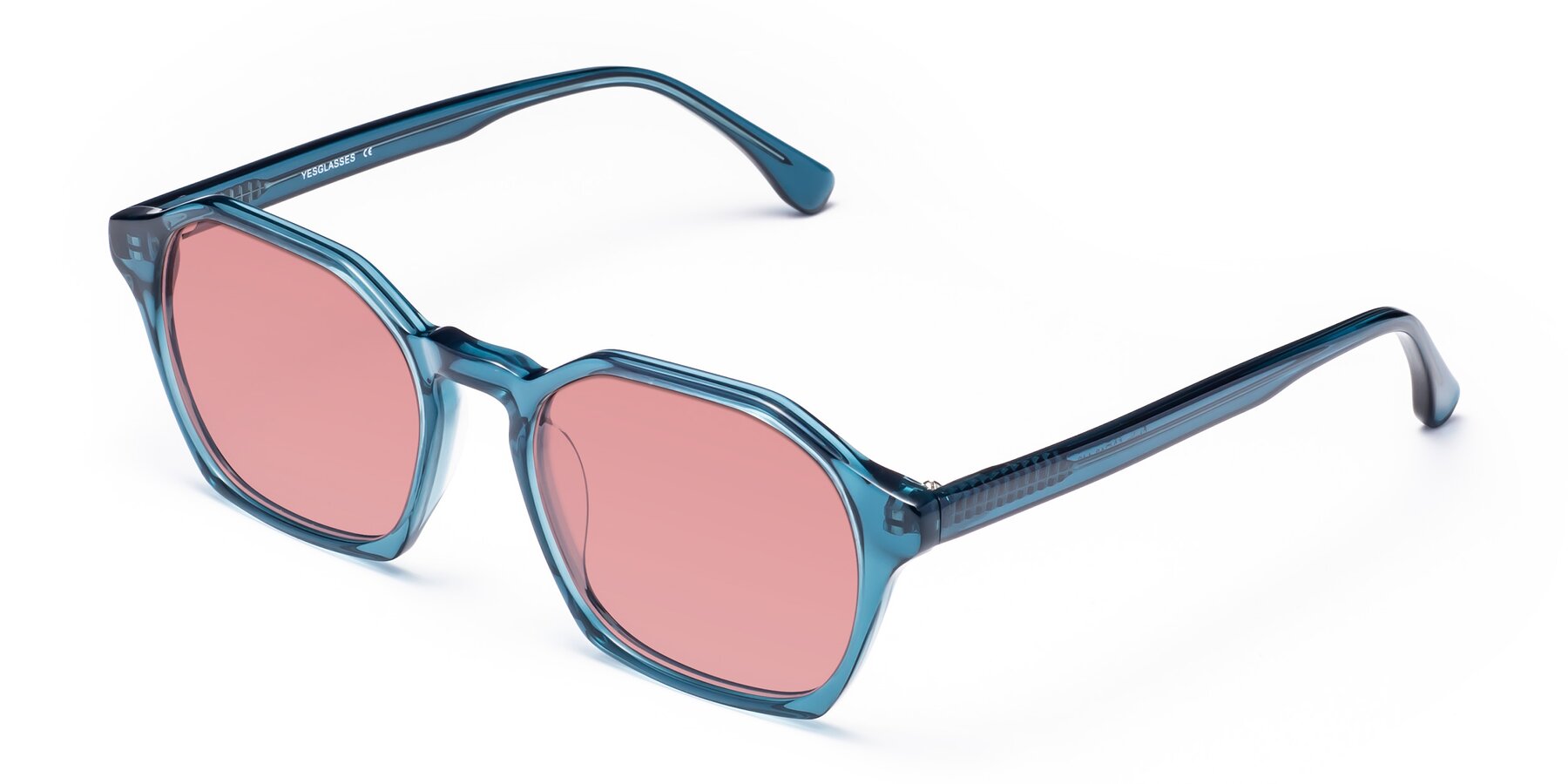 Angle of Stoltz in Ink Blue with Medium Garnet Tinted Lenses