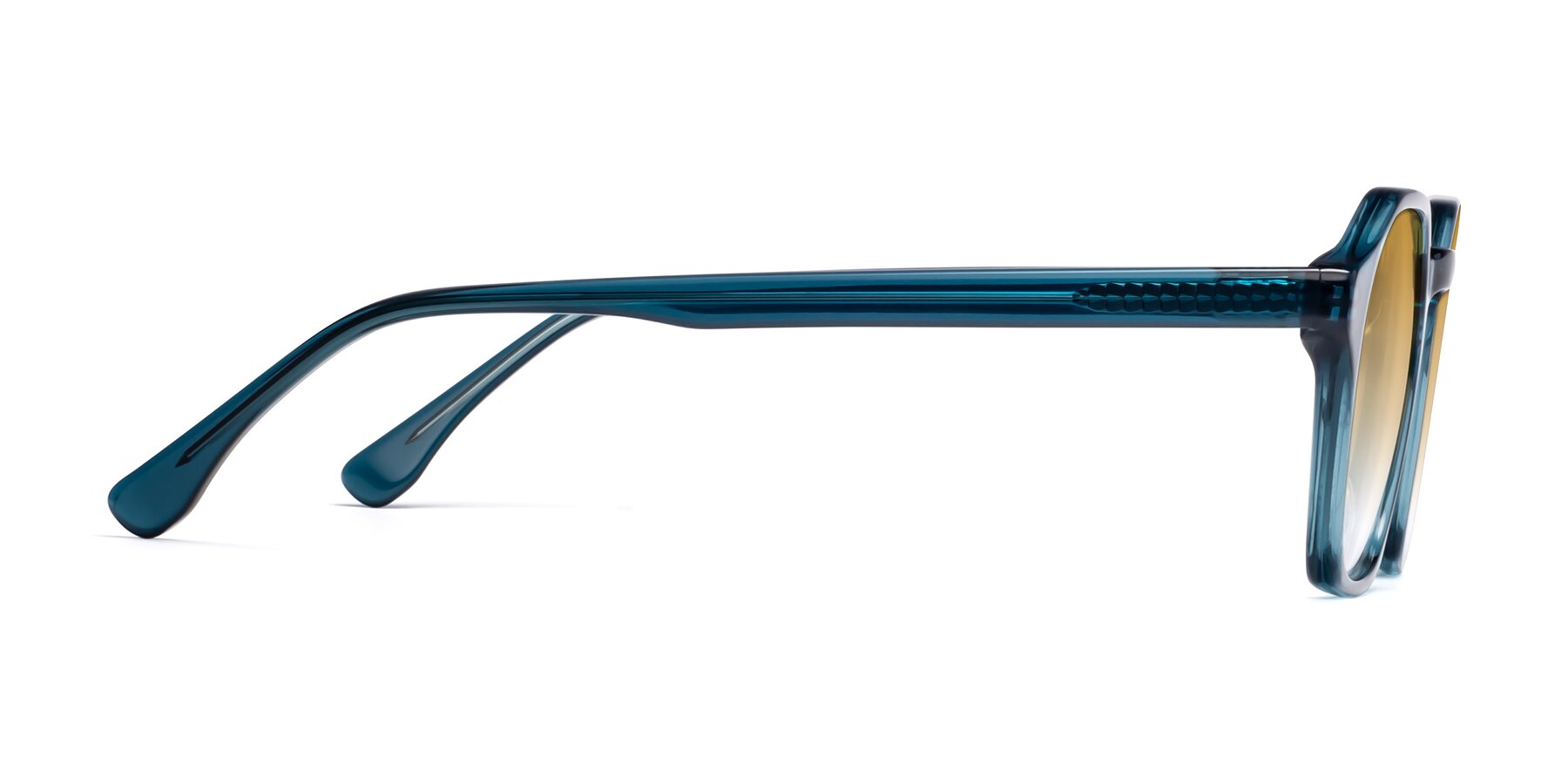 Side of Stoltz in Ink Blue with Champagne Gradient Lenses