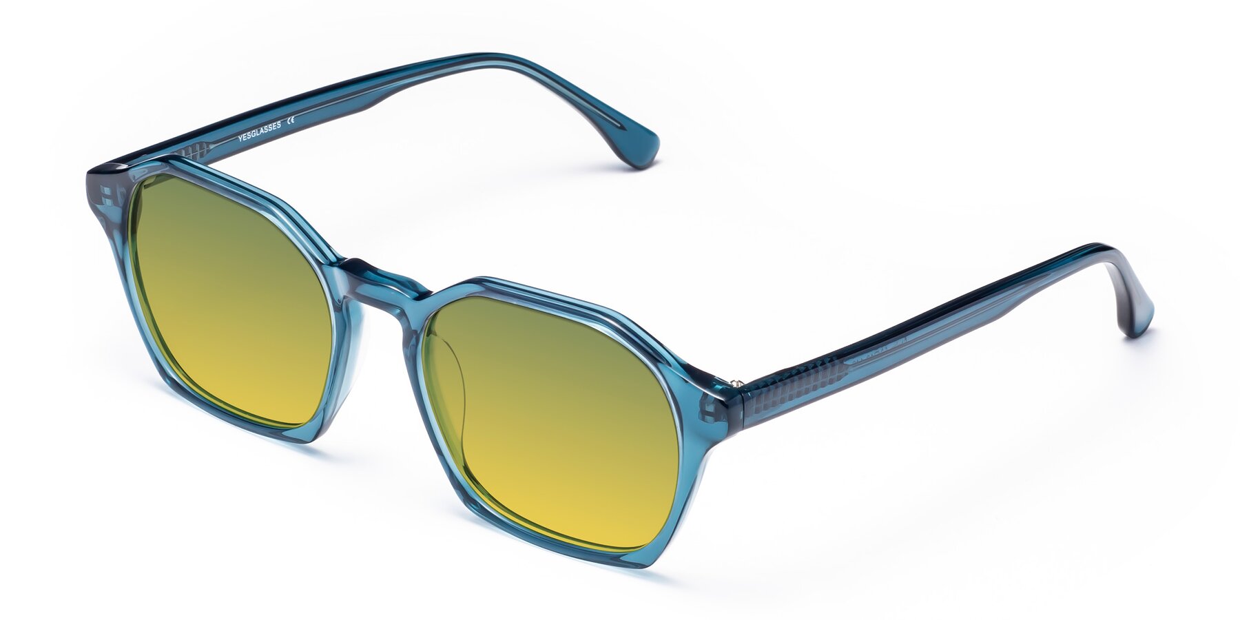 Angle of Stoltz in Ink Blue with Green / Yellow Gradient Lenses