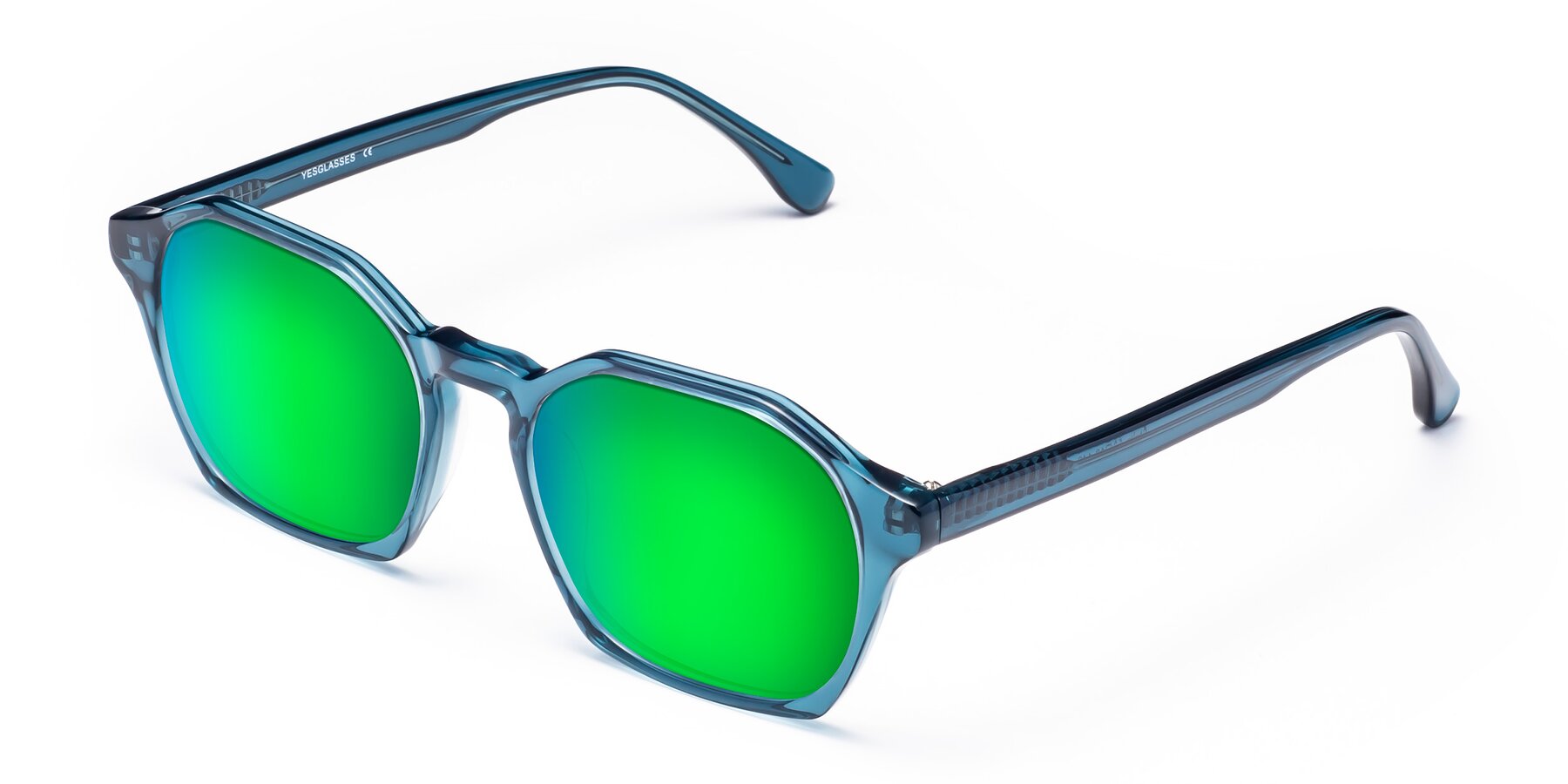 Angle of Stoltz in Ink Blue with Green Mirrored Lenses