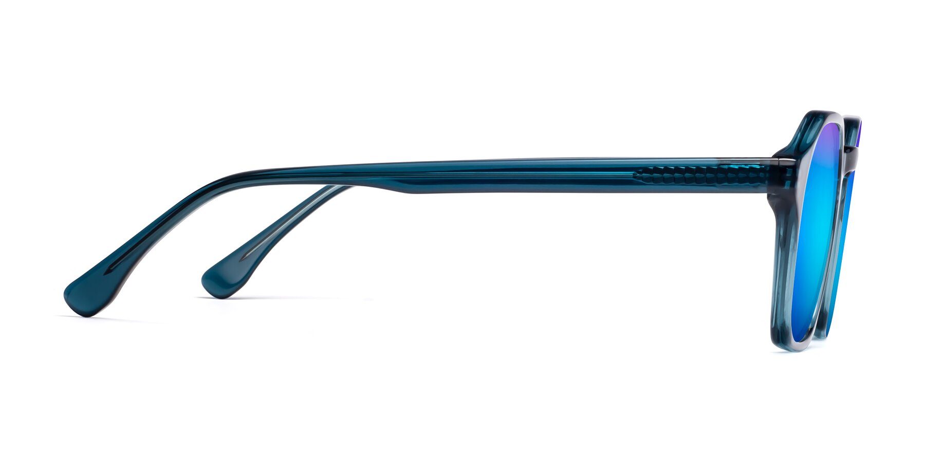 Side of Stoltz in Ink Blue with Blue Mirrored Lenses
