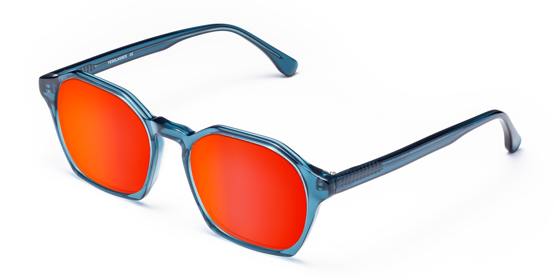 Angle of Stoltz in Ink Blue with Red Gold Mirrored Lenses