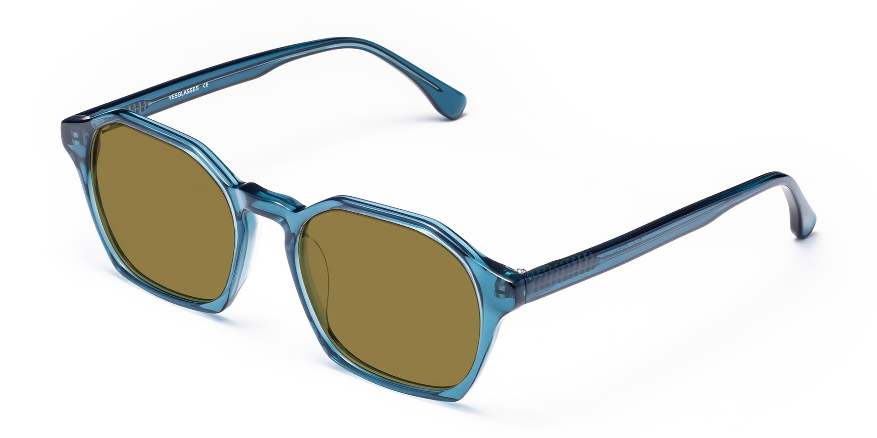 Angle of Stoltz in Ink Blue with Brown Polarized Lenses