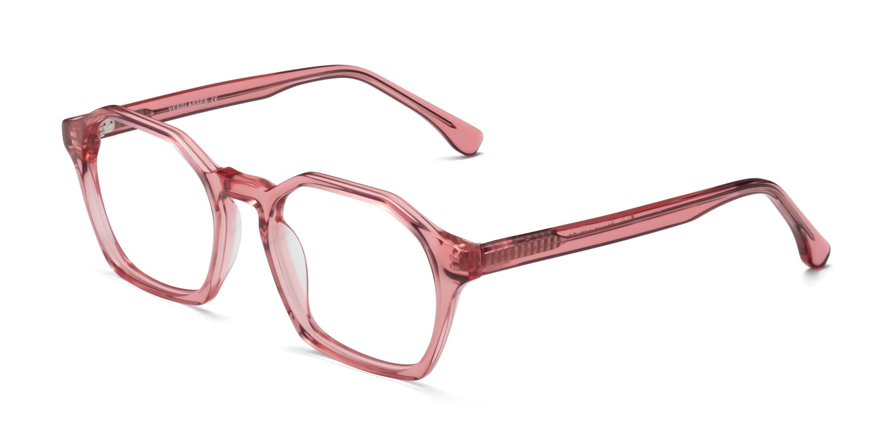 Angle of Stoltz in Pink with Clear Eyeglass Lenses